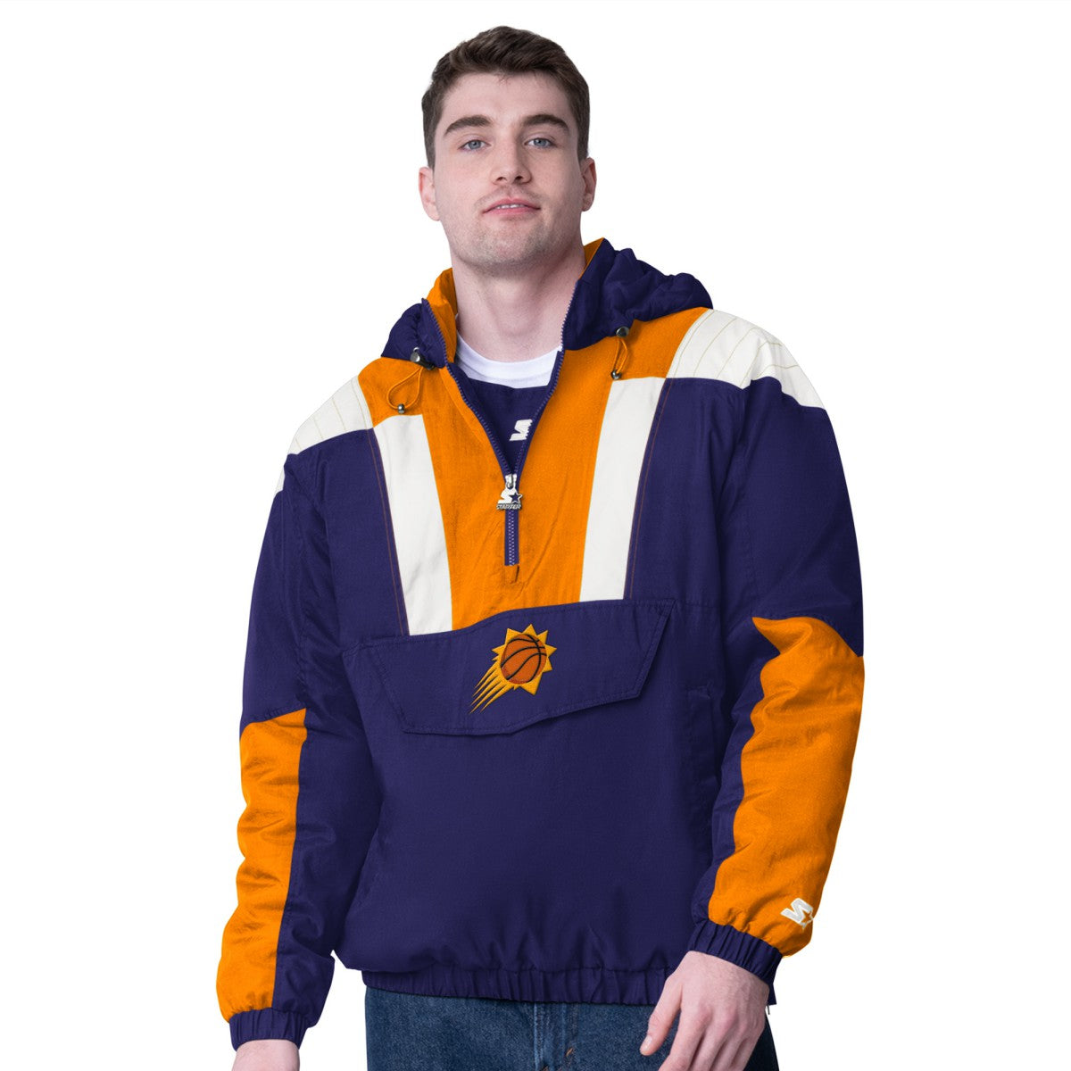 NBA - Phoenix Suns Starter Charger Half-Zip Pullover Jacket- Purple/Orange