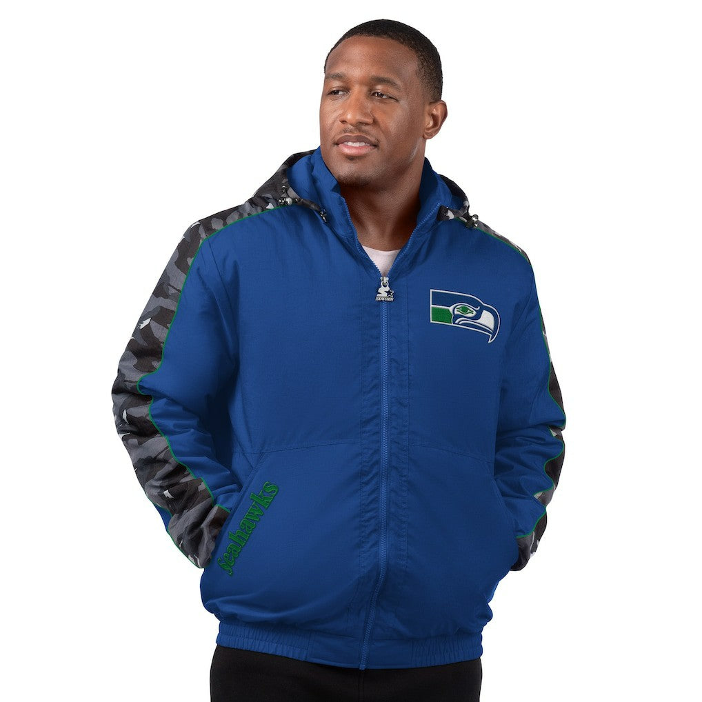 Seattle Seahawks Starter Thursday Night Gridiron Full-Zip Hoodie Jacket Royal - NFL