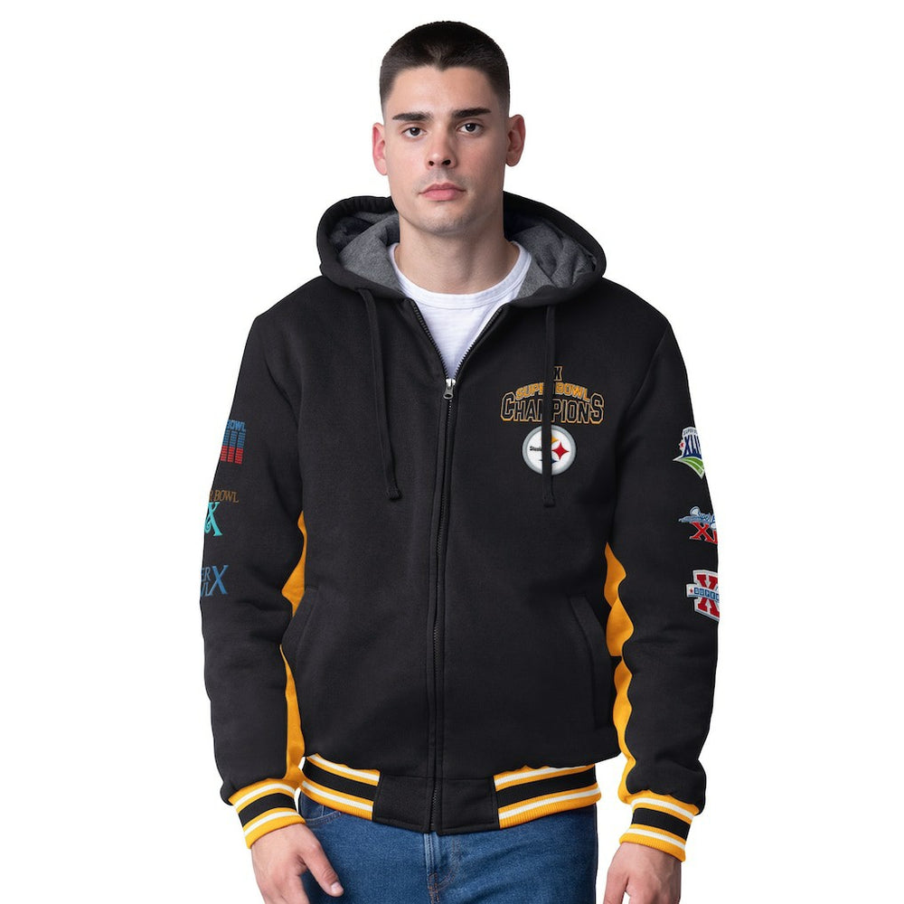 Pittsburgh Steelers G-III Extreme No Huddle Commemorative Full-Zip Hoodie Jacket Black - NFL