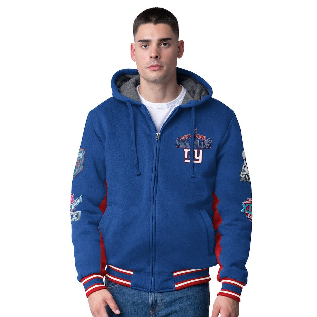 New York Giants G-III Extreme No Huddle Commemorative Full-Zip Hoodie Jacket Royal - NFL