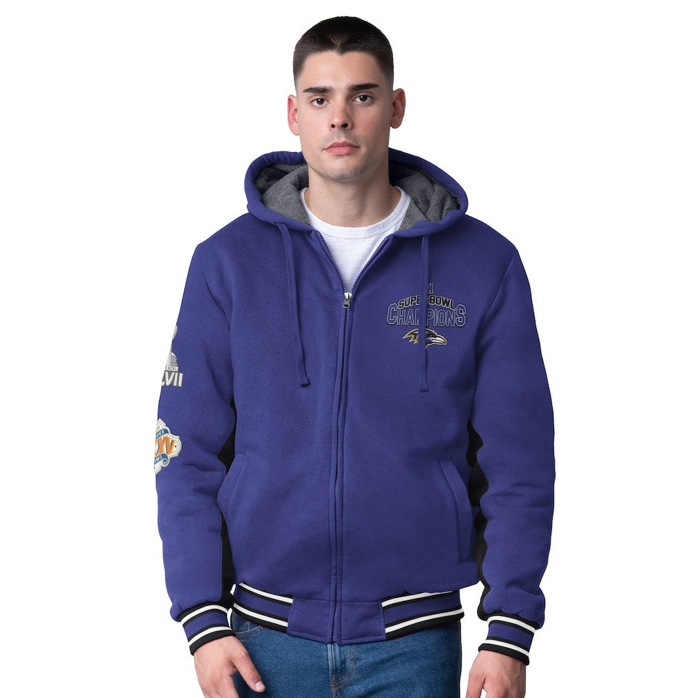 Baltimore Ravens G-III Extreme No Huddle Commemorative Full-Zip Hoodie Jacket Purple - NFL