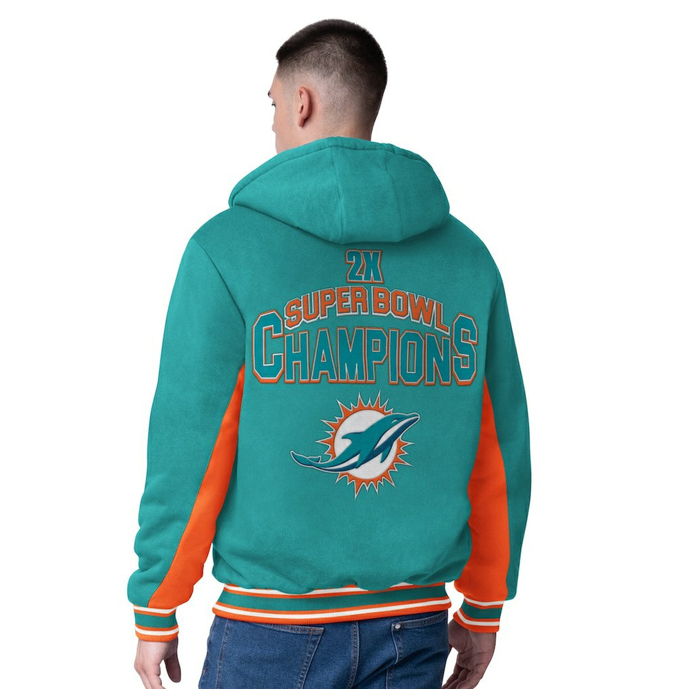 Miami Dolphins G-III Extreme No Huddle Commemorative Full-Zip Hoodie Jacket Aqua - NFL