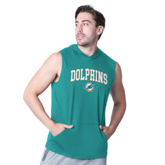 Miami Dolphins MSX by Michael Strahan Action Sleeveless Pullover Hoodie Aqua - NFL