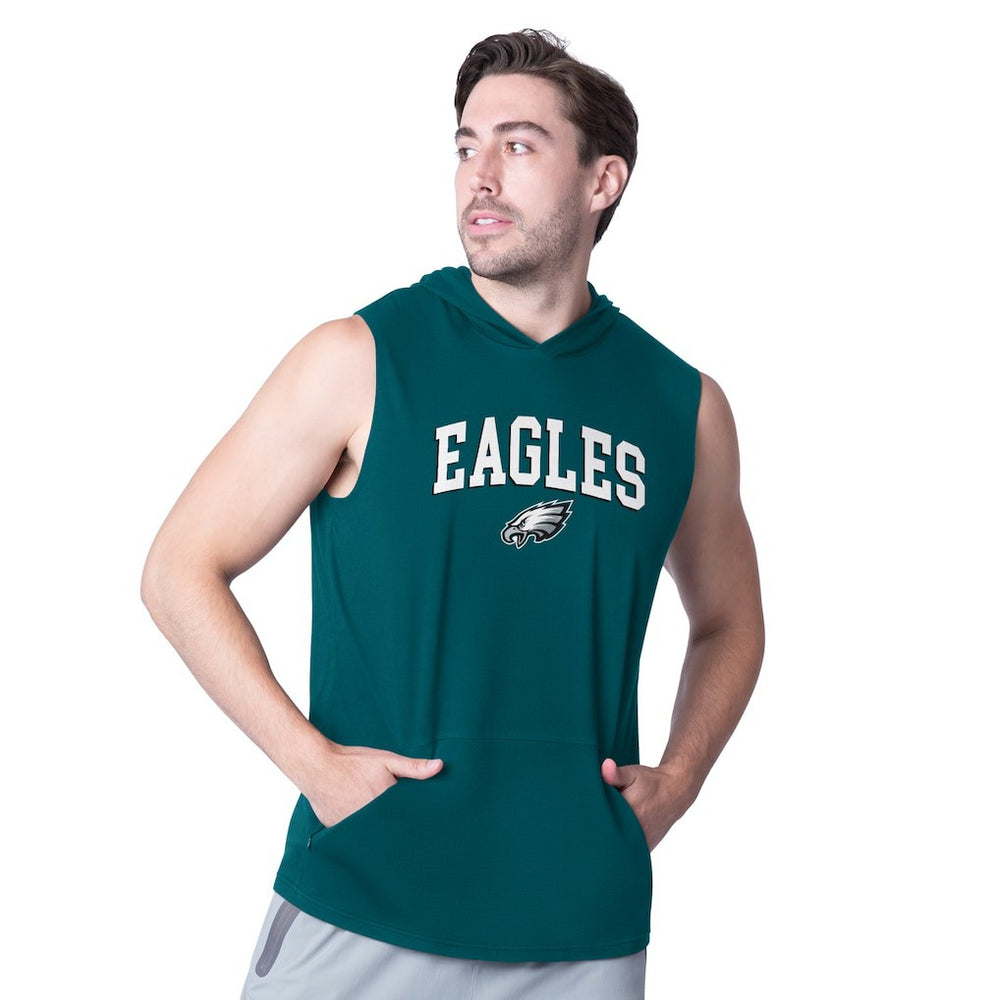 Philadelphia Eagles MSX by Michael Strahan Action Sleeveless Pullover Hoodie Midnight Green - NFL
