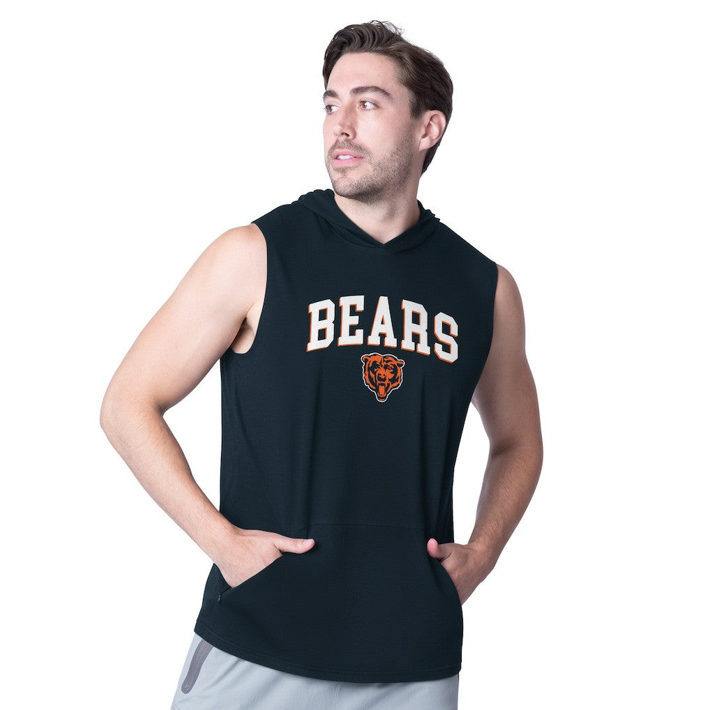 Chicago Bears MSX by Michael Strahan Action Sleeveless Pullover Hoodie Navy - NFL
