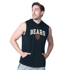 Chicago Bears MSX by Michael Strahan Action Sleeveless Pullover Hoodie Navy - NFL