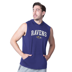 Baltimore Ravens MSX by Michael Strahan Action Sleeveless Pullover Hoodie Purple - NFL