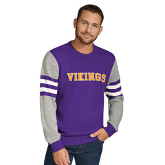 Minnesota Vikings Tommy Hilfiger Acrylic Crewneck Pullover Sweater Purple/Heather Gray - NFL