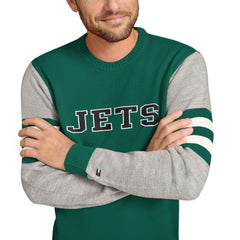 New York Jets Tommy Hilfiger Acrylic Crewneck Pullover Sweater Green/Heather Gray - NFL