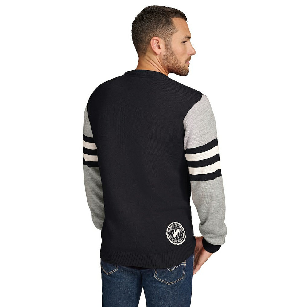 Jacksonville Jaguars Tommy Hilfiger Acrylic Crewneck Pullover Sweater Black/Heather Gray - NFL