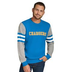 Los Angeles Chargers Tommy Hilfiger Acrylic Crewneck Pullover Sweater Powder Blue/Heather Gray - NFL