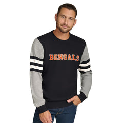 Cincinnati Bengals Tommy Hilfiger Acrylic Crewneck Pullover Sweater Black/Heather Gray - NFL