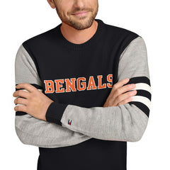 Cincinnati Bengals Tommy Hilfiger Acrylic Crewneck Pullover Sweater Black/Heather Gray - NFL