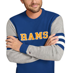 Los Angeles Rams Tommy Hilfiger Acrylic Crewneck Pullover Sweater Royal/Heather Gray - NFL