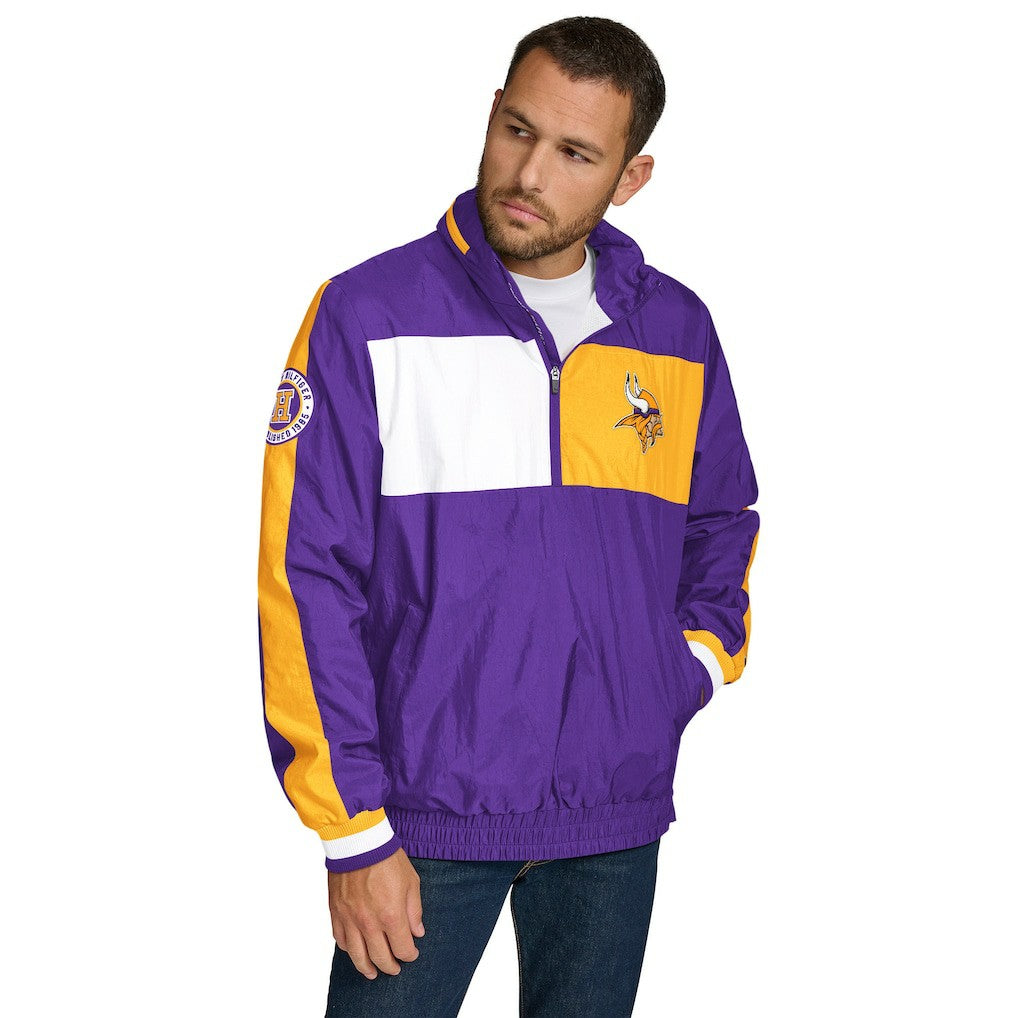 Minnesota Vikings Tommy Hilfiger Gael Lightweight Half-Zip Hoodie Jacket Purple - NFL