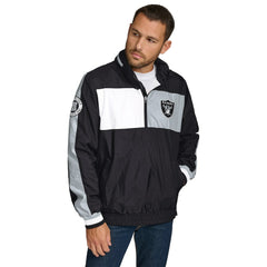 Las Vegas Raiders Tommy Hilfiger Gael Lightweight Half-Zip Hoodie Jacket Black - NFL
