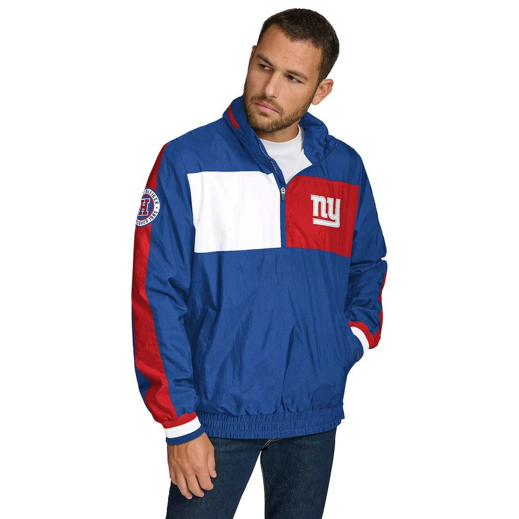 New York Giants Tommy Hilfiger Gael Lightweight Half-Zip Hoodie Jacket Royal - NFL