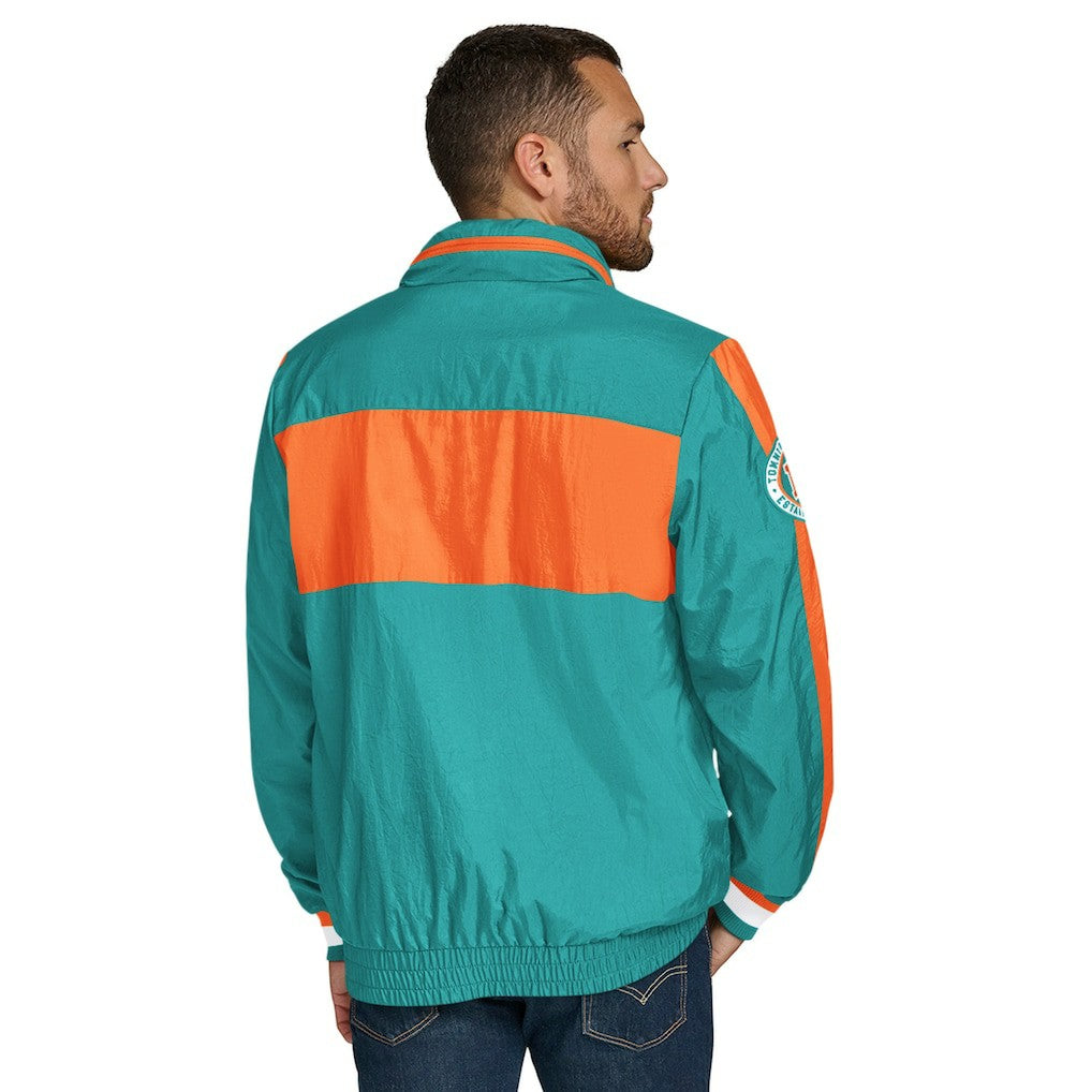 Miami Dolphins Tommy Hilfiger Gael Lightweight Half-Zip Hoodie Jacket Aqua - NFL