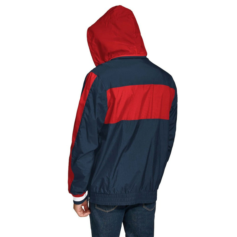 New England Patriots Tommy Hilfiger Gael Lightweight Half-Zip Hoodie Jacket Navy - NFL
