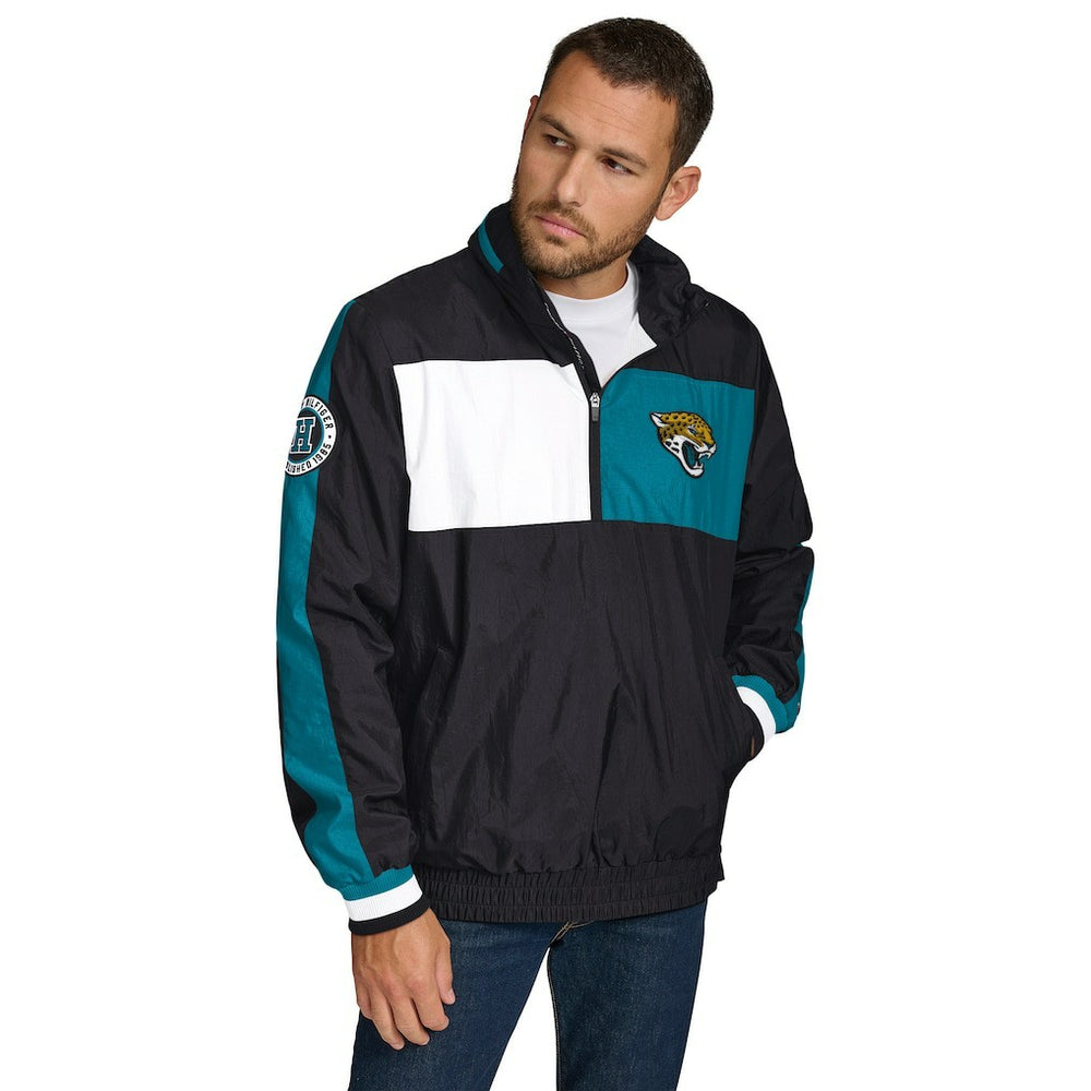 Jacksonville Jaguars Tommy Hilfiger Gael Lightweight Half-Zip Pullover Hoodie Jacket Black - NFL