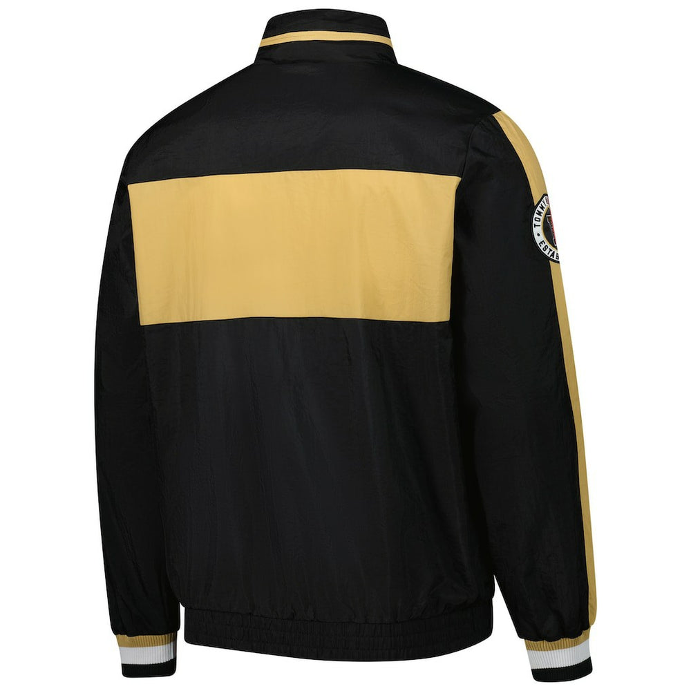 New Orleans Saints Tommy Hilfiger Gael Lightweight Half-Zip Hoodie Jacket Black - NFL