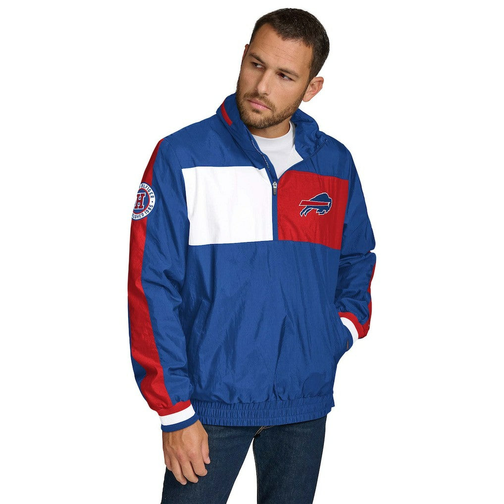 Buffalo Bills Tommy Hilfiger Gael Lightweight Half-Zip Hoodie Jacket Royal - NFL
