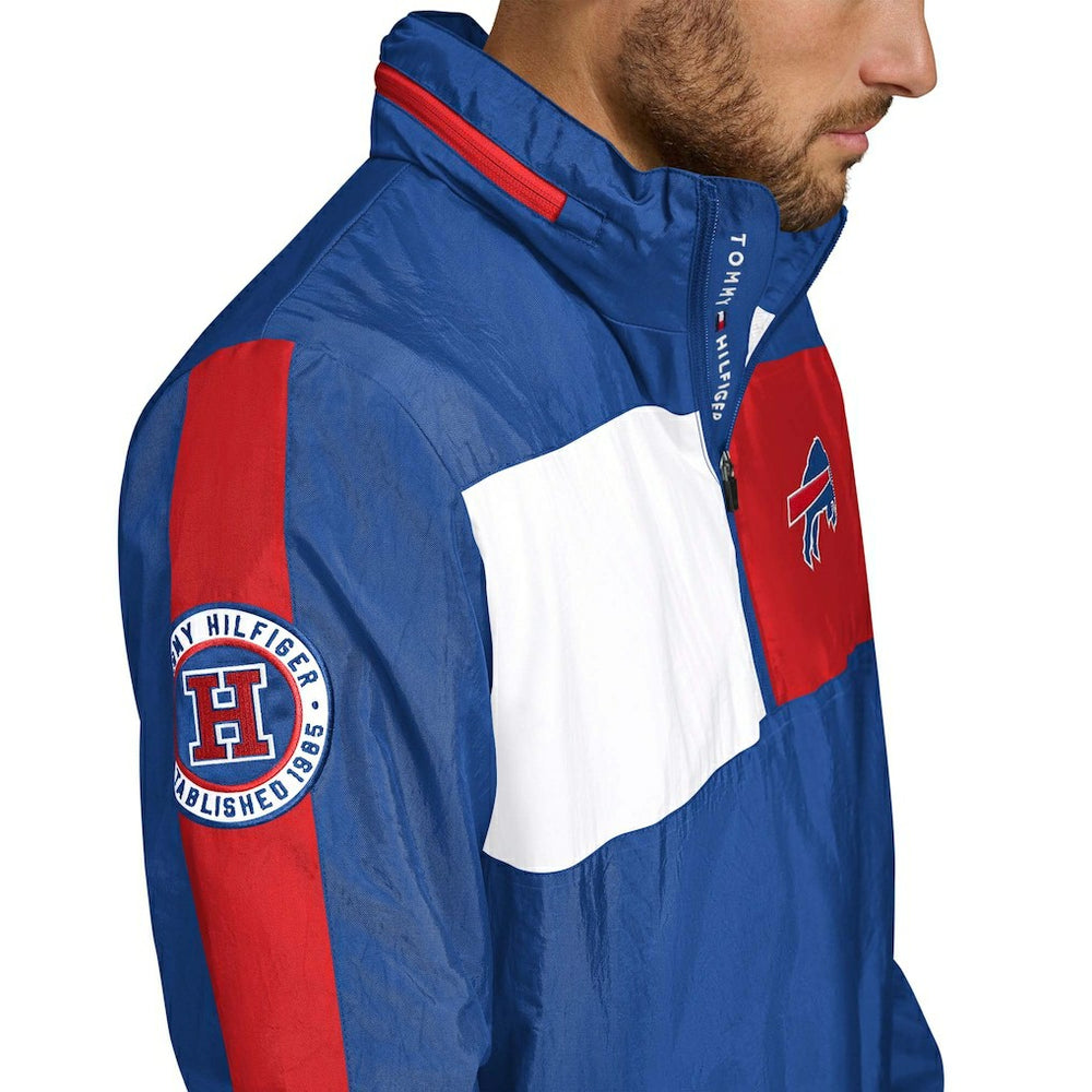 Buffalo Bills Tommy Hilfiger Gael Lightweight Half-Zip Hoodie Jacket Royal - NFL