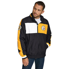 Pittsburgh Steelers Tommy Hilfiger Gael Lightweight Half-Zip Hoodie Jacket Black - NFL