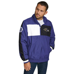 Baltimore Ravens Tommy Hilfiger Gael Lightweight Half-Zip Pullover Hoodie Jacket Purple - NFL