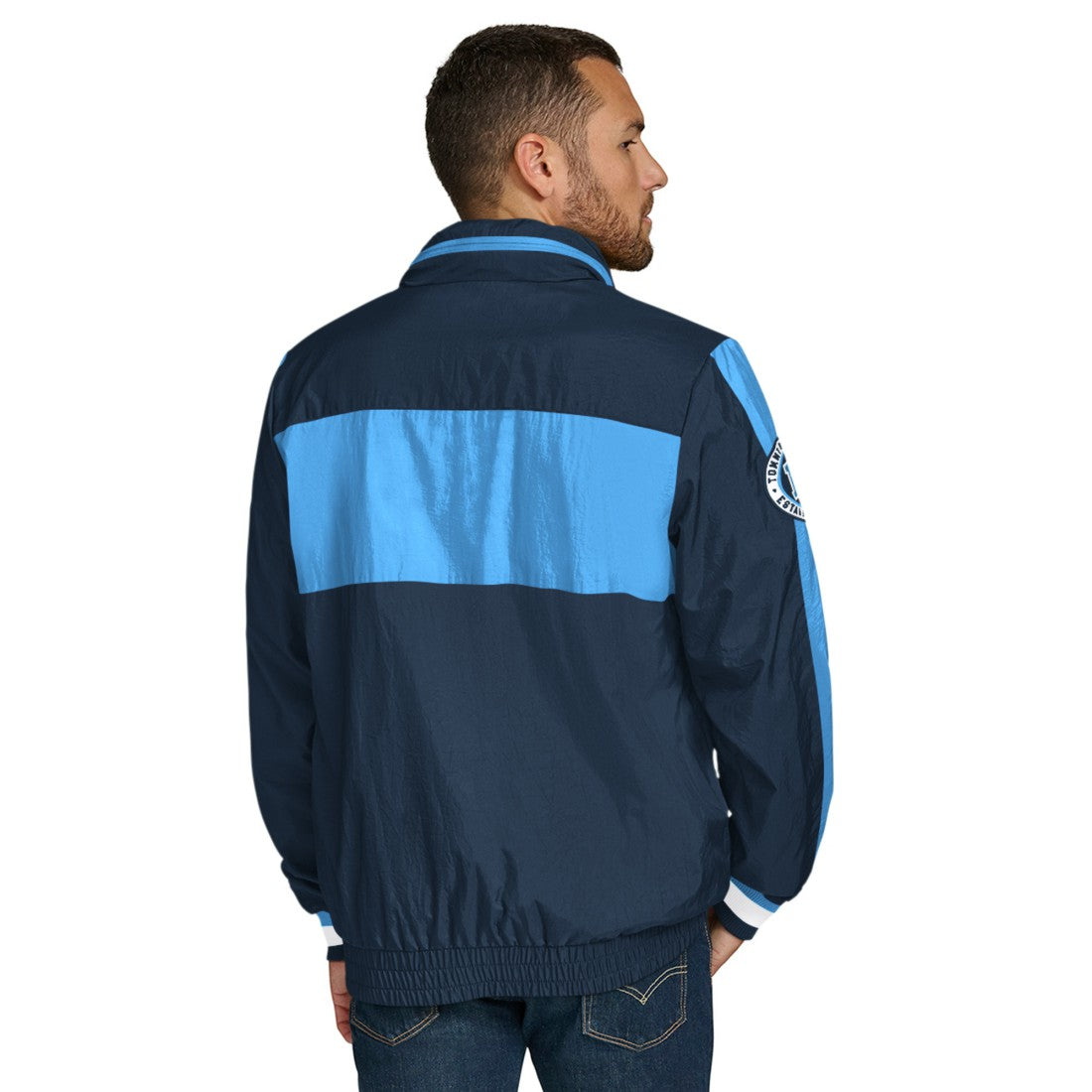 Tennessee Titans Tommy Hilfiger Gael Lightweight Half-Zip Hoodie Jacket Navy - NFL