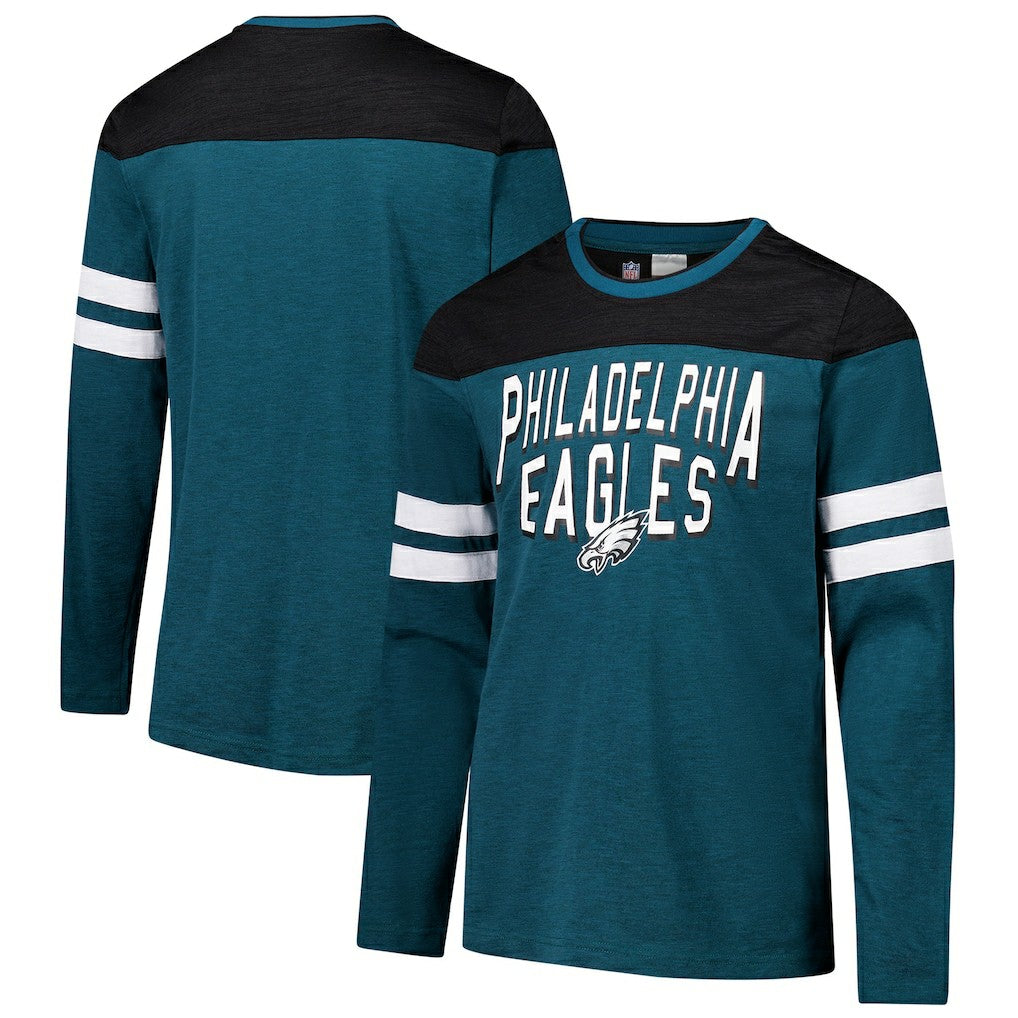 Philadelphia Eagles G-III Sports by Carl Banks Adaptive Hail Mary Long Sleeve T-Shirt Midnight Green/Black - NFL