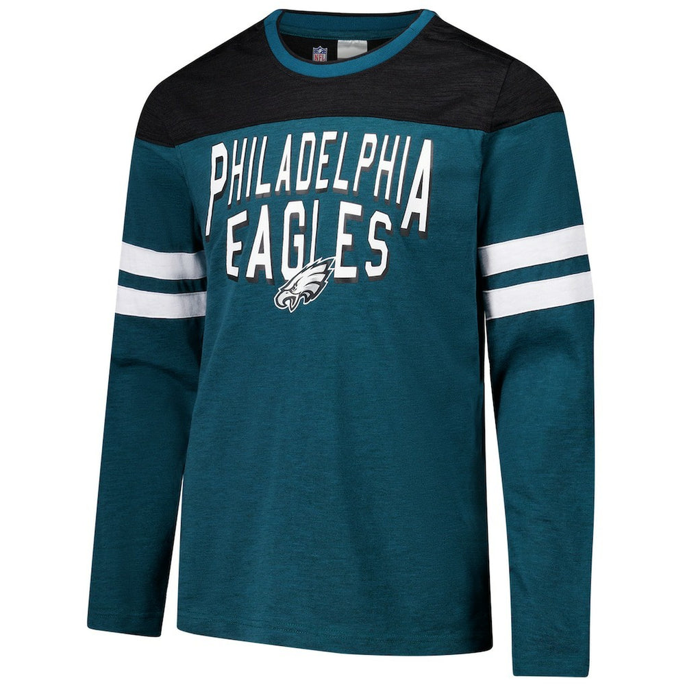Philadelphia Eagles G-III Sports by Carl Banks Adaptive Hail Mary Long Sleeve T-Shirt Midnight Green/Black - NFL