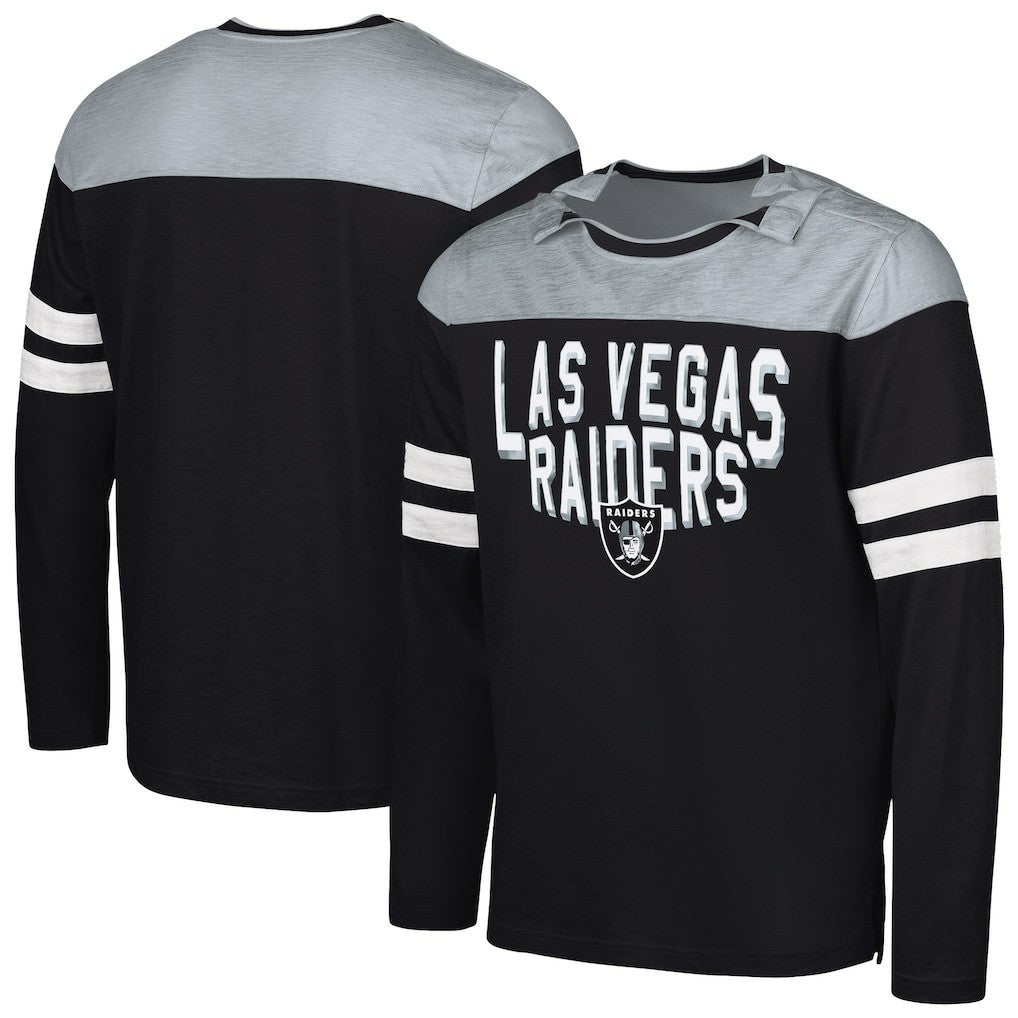 Las Vegas Raiders G-III Sports by Carl Banks Adaptive Hail Mary Long Sleeve T-Shirt Black/Silver - NFL