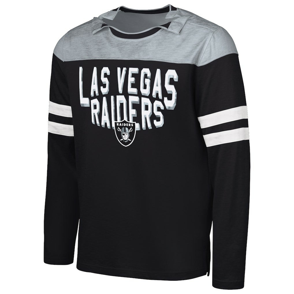 Las Vegas Raiders G-III Sports by Carl Banks Adaptive Hail Mary Long Sleeve T-Shirt Black/Silver - NFL