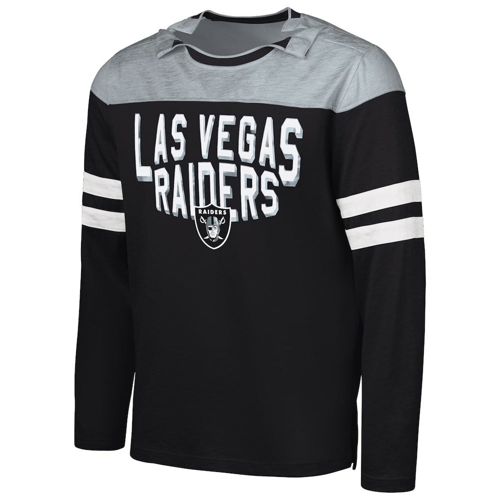Las Vegas Raiders G-III Sports by Carl Banks Adaptive Hail Mary Long Sleeve T-Shirt Black/Silver - NFL