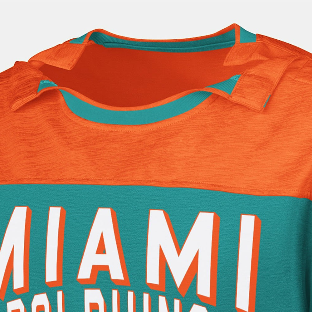 Miami Dolphins G-III Sports by Carl Banks Adaptive Hail Mary Long Sleeve T-Shirt Aqua/Orange - NFL
