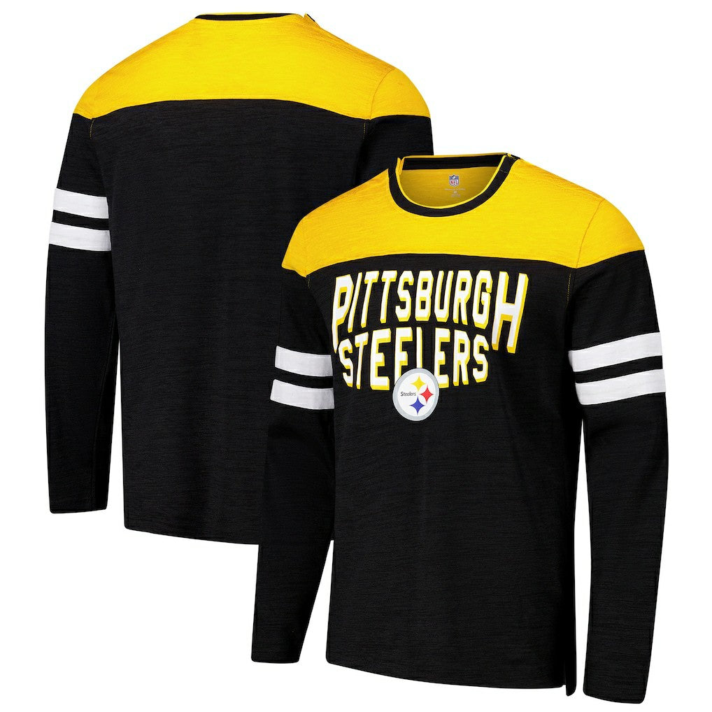 Pittsburgh Steelers G-III Sports by Carl Banks Adaptive Hail Mary Long Sleeve T-Shirt Black/Gold - NFL