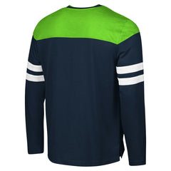 Seattle Seahawks G-III Sports by Carl Banks Adaptive Hail Mary Long Sleeve T-Shirt College Navy/Neon Green - NFL