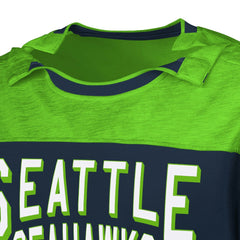 Seattle Seahawks G-III Sports by Carl Banks Adaptive Hail Mary Long Sleeve T-Shirt College Navy/Neon Green - NFL