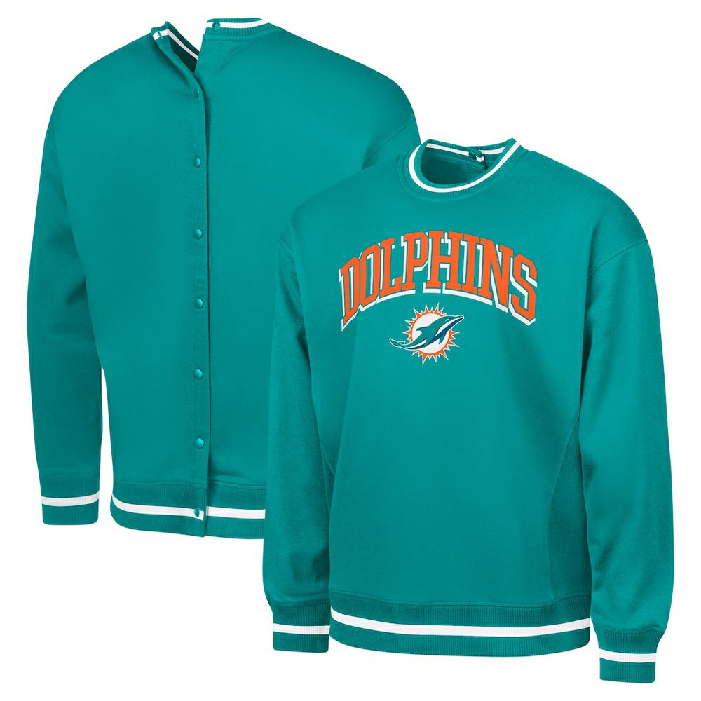 Miami Dolphins G-III Sports by Carl Banks Adaptive Blocker Fleece Pullover Sweatshirt Aqua - NFL