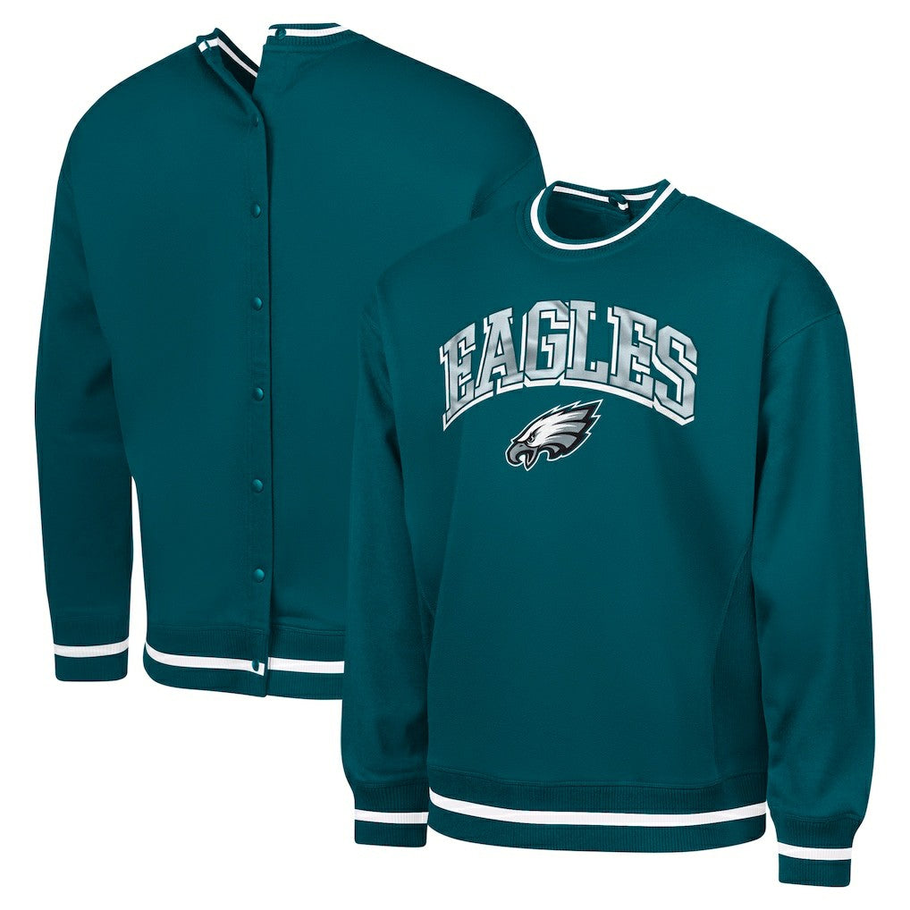 Philadelphia Eagles G-III Sports by Carl Banks Adaptive Blocker Fleece Pullover Sweatshirt Midnight Green - NFL
