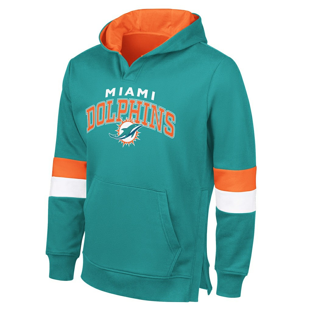 Miami Dolphins G-III Sports by Carl Banks Adaptive Faceoff Pullover Hoodie Aqua/Orange - NFL