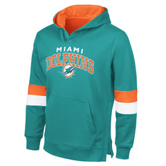 Miami Dolphins G-III Sports by Carl Banks Adaptive Faceoff Pullover Hoodie Aqua/Orange - NFL