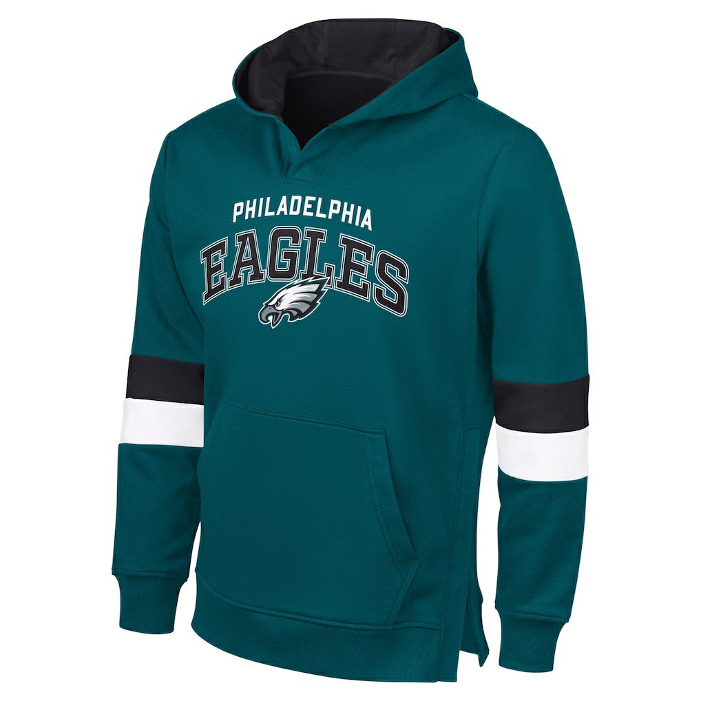 Philadelphia Eagles G-III Sports by Carl BanksMen's Adaptive Faceoff Pullover Hoodie Midnight Green/Black - NFL