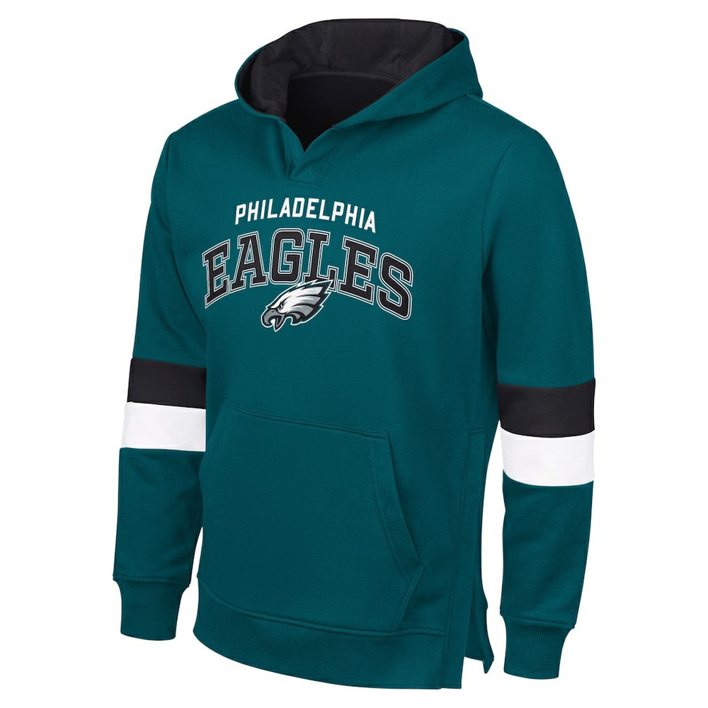 Philadelphia Eagles G-III Sports by Carl BanksMen's Adaptive Faceoff Pullover Hoodie Midnight Green/Black - NFL