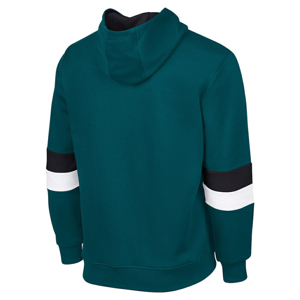 Philadelphia Eagles G-III Sports by Carl BanksMen's Adaptive Faceoff Pullover Hoodie Midnight Green/Black - NFL