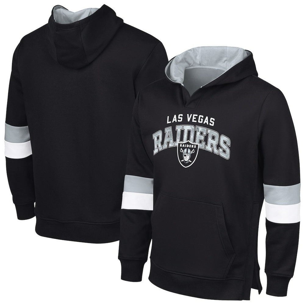 Las Vegas Raiders G-III Sports by Carl Banks Adaptive Faceoff Pullover Hoodie Black/Silver - NFL