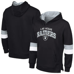 Las Vegas Raiders G-III Sports by Carl Banks Adaptive Faceoff Pullover Hoodie Black/Silver - NFL