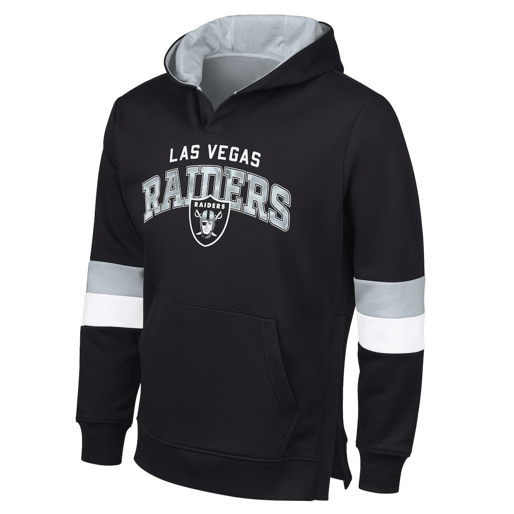 Las Vegas Raiders G-III Sports by Carl Banks Adaptive Faceoff Pullover Hoodie Black/Silver - NFL