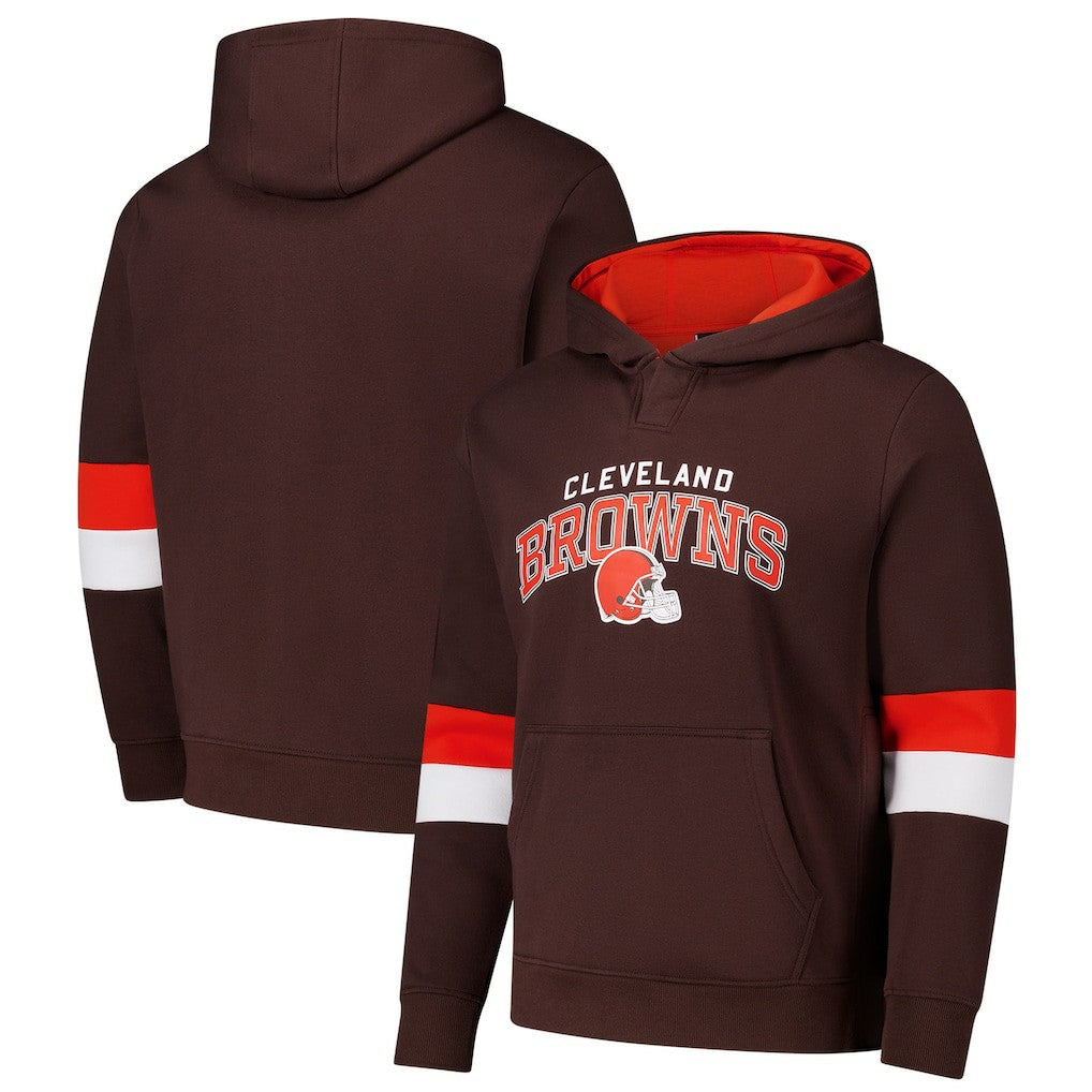 Cleveland Browns G-III Sports by Carl Banks Adaptive Faceoff Pullover Hoodie Brown/Orange - NFL